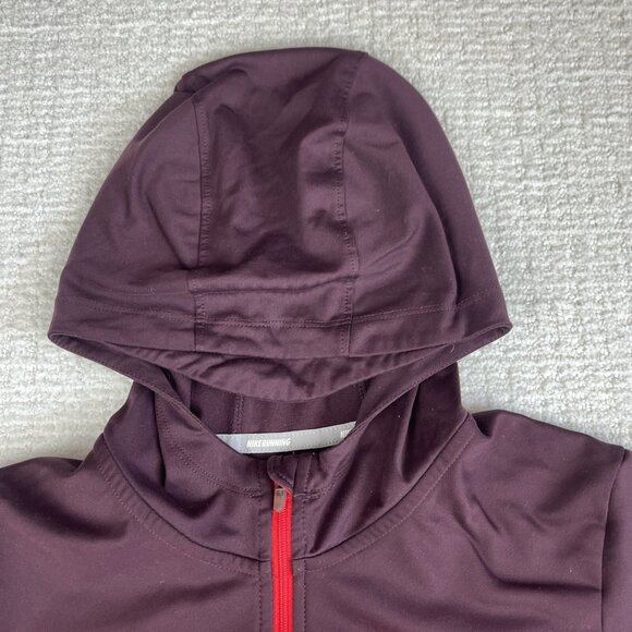 NIKE Running 546047 Dri-Fit Thermal Half Zip Red Hoodie Hooded Sweatshirt Sz M - Picture 7 of 16